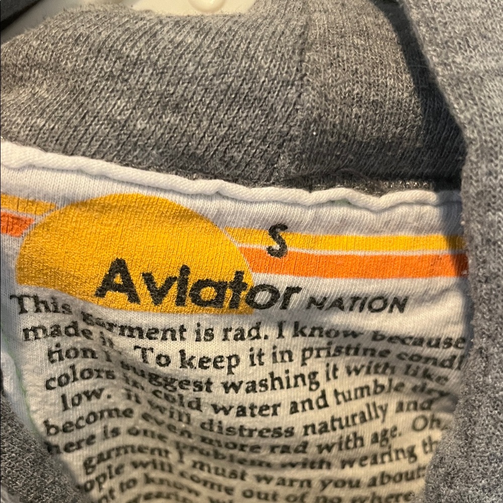 Aviator Nation Gray Sweatshirt with Sunset Stripe - Picture 2 of 4